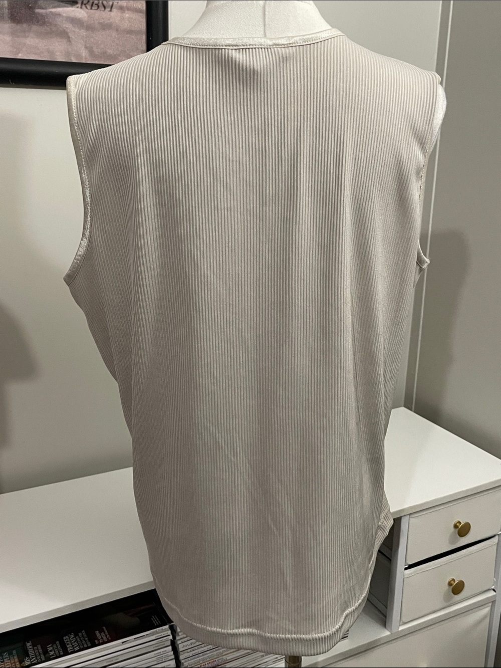 Alia Beige Ribbed Tank (L) - Picture 3 of 7